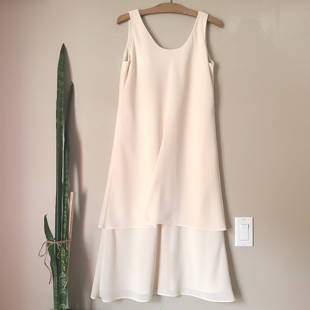 JOSEPH RIBKOFF | Vintage Two Tiered Cream Summer Dress